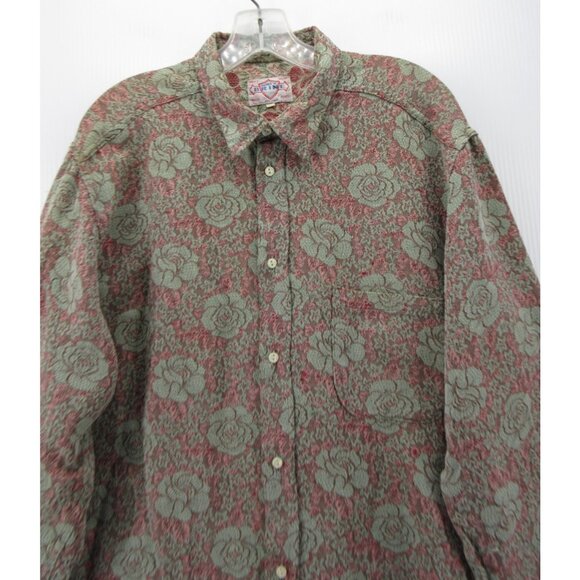Vintage Men’s Shirt XL Floral Jacquard Psychedelic Mod 60s James W Brine - Picture 2 of 10